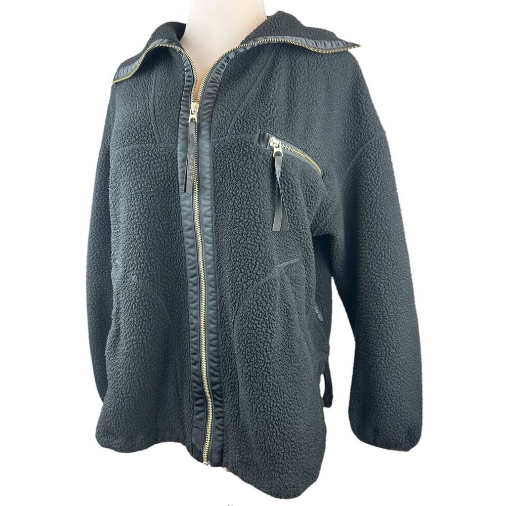 Varley Donley Fleece Jacket Black Oversized Full Zip High Neck Womens Size Large - Picture 7 of 16